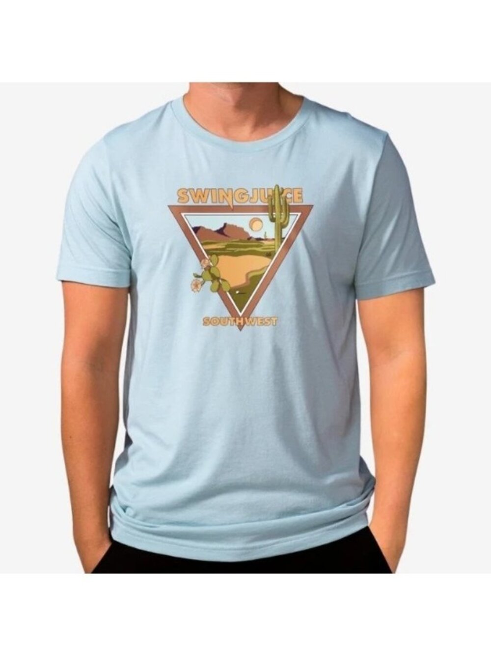 Swing Juice T Shirt Mens XL Golf Southwest Graphic Ice Blue Short Sleeve Tee